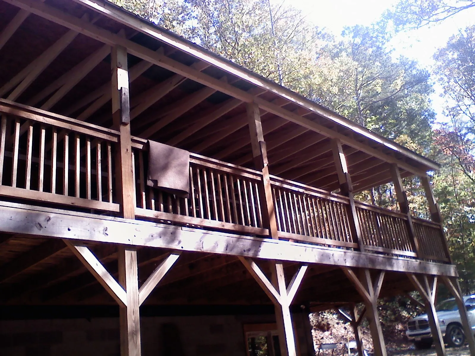 Timber framing under a new elevated porch and deck — Roof Leak Repair in Chincoteague Island by Roofing Brothers
